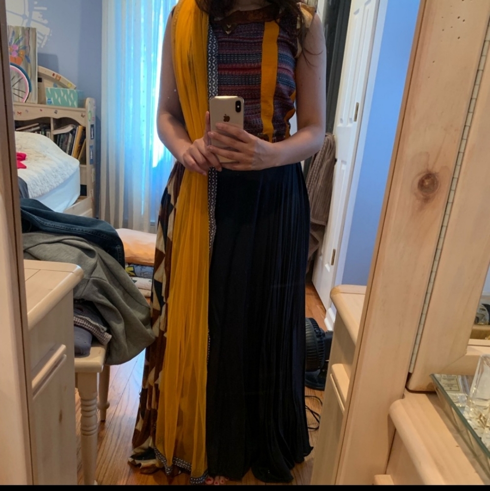 Multicolored Indian Floor-length Dress - Picture 2 of 7
